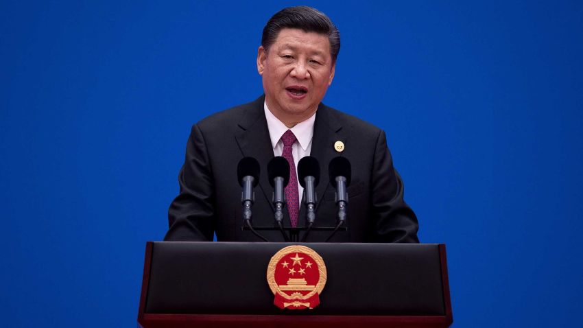 BEIJING, CHINA - MAY 15:  Chinese President Xi Jinping attends a news conference at the end of the Belt and Road Forum for International Cooperation on May 15, 2017 in Beijing, China. The Forum, running from May 14 to 15, is expected to lay the groundwork for Beijing-led infrastructure initiatives aimed at connecting China with Europe, Africa and Asia.  (Photo by Nicolas Asfouri-Pool/Getty Images)