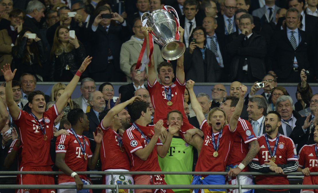 Thomas Mueller lifted the Champions League with Bayern Munich in 2013.