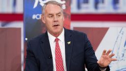 Ryan Zinke, United States Secretary of the Interior, at the Conservative Political Action Conference (CPAC) sponsored by the American Conservative Union held at the Gaylord National Resort & Convention Center in Oxon Hill, MD on February 23, 2018(Sipa via AP Images)