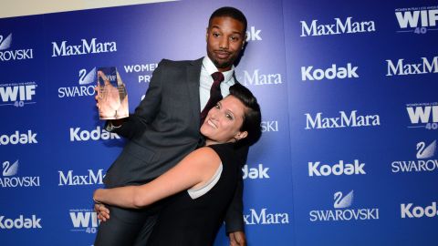 Actor Michael B. Jordan (L) and cinematographer Rachel Morrison attend Women In Film's 2013 Crystal + Lucy Awards at The Beverly Hilton Hotel on June 12, 2013 in Beverly Hills, California.