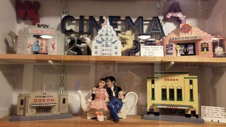 <strong>Film artifacts: </strong>Co-founder founder Martin Humphries saved stacks of photographic images, theater furnishings and even movie-themed teapots (shown here). 