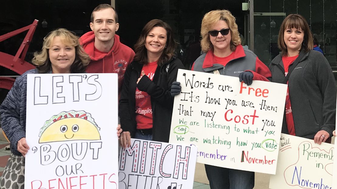 Erica Smith (from left), Jacob Fox, Regina Spencer, Susan McLaughlin and Jennifer Long, teachers in Monroe and Summers counties.