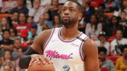 MIAMI, FL - FEBRUARY 24: Dwyane Wade #3 of the Miami Heat looks to pass the ball during the game against the Memphis Grizzlies on February 24, 2018 at American Airlines Arena in Miami, Florida. NOTE TO USER: User expressly acknowledges and agrees that, by downloading and or using this Photograph, user is consenting to the terms and conditions of the Getty Images License Agreement. Mandatory Copyright Notice: Copyright 2018 NBAE (Photo by Oscar Baldizon/NBAE via Getty Images)