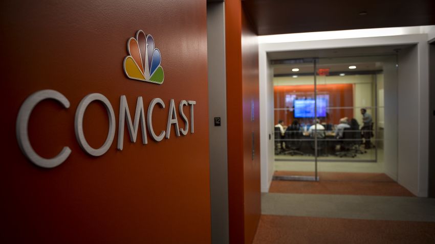 Signage is displayed in a hallway at Comcast Corp. headquarters in Philadelphia, Pennsylvania, U.S., on Monday, Oct. 24, 2016. Comcast Corp. is scheduled to release earnings figures on October 26. Photographer: Charles Mostoller/Bloomberg via Getty Images