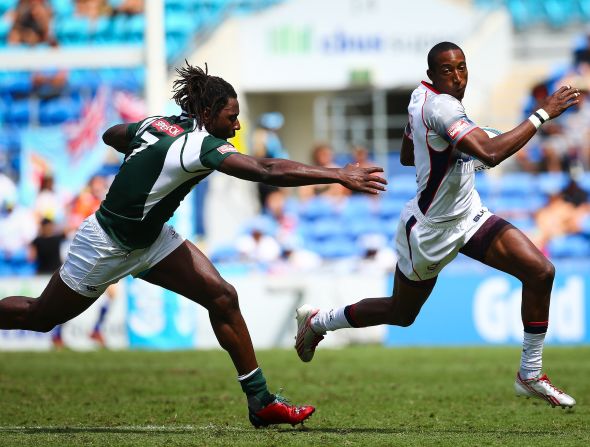 He starred in his first tournament on Australia's Gold Coast in 2014, grabbing a hattrick against Portugal (pictured).