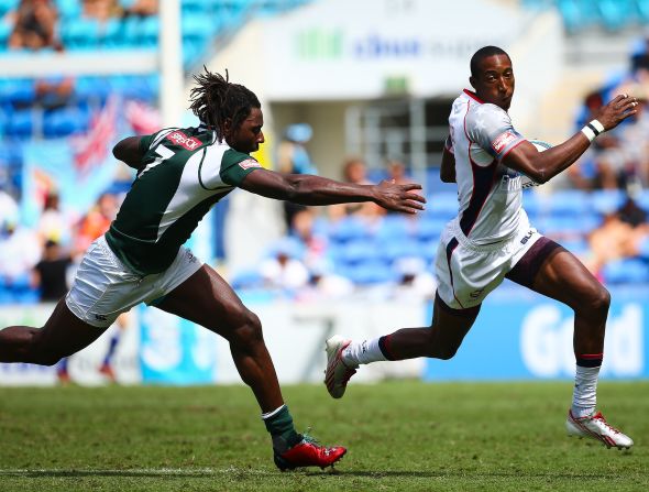 He starred in his first tournament on Australia's Gold Coast in 2014, grabbing a hattrick against Portugal (pictured). 