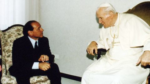 Berlusconi meets with Pope John Paul II on May 21, 1994.