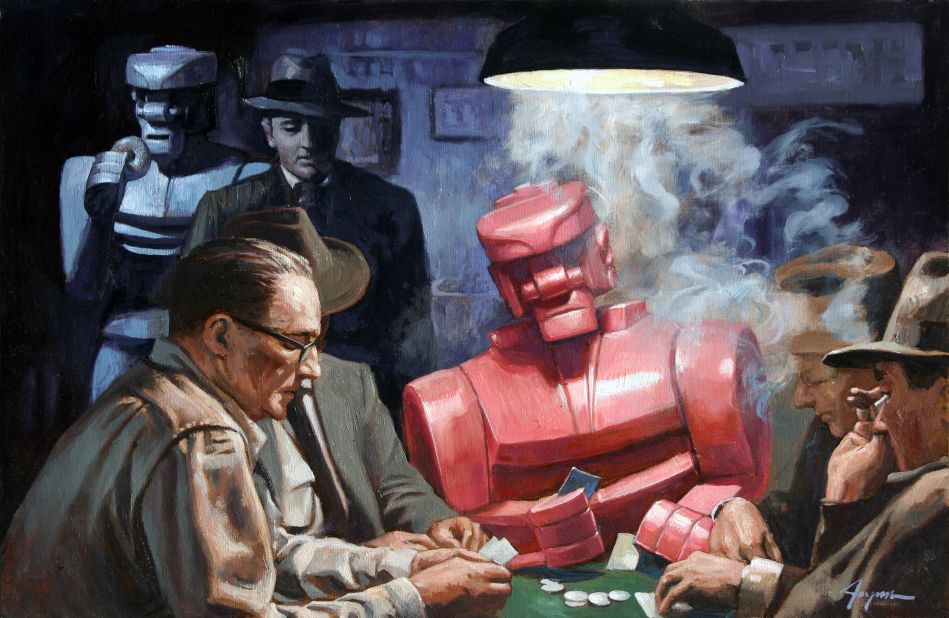 "Friday Night" (2008). In a chapter of his new book named "Out in the Real World," Joyner places his robot characters in seemingly serious scenarios.