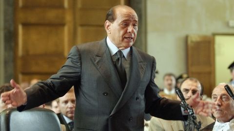 Berlusconi addresses a court in Milan, Italy, in June 2003. He was defending himself against corruption charges linked to his media company.