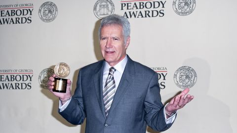 Trebek attends the 71st Annual Peabody Awards on May 21, 2012, in New York. Trebek and "Jeopardy!" received the award for "encouraging, celebrating and rewarding knowledge."