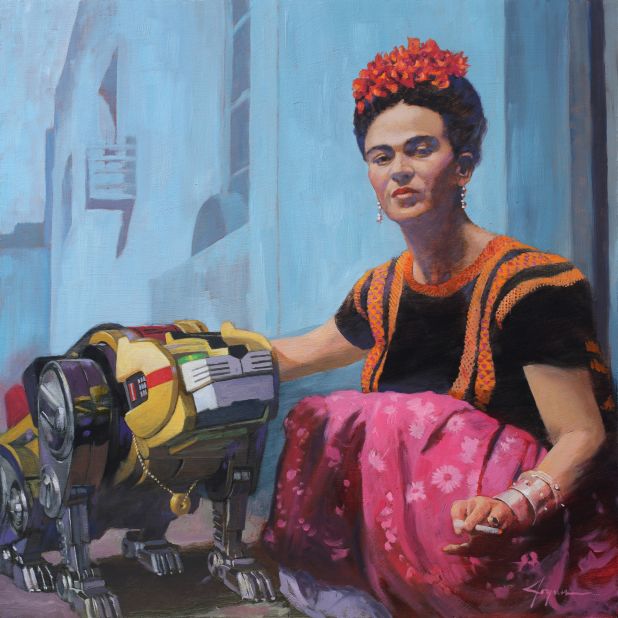 "Frida's New Friend" (2017). Joyner described his most recent paintings -- such as this one from 2017 -- as "more confident" than his previous work.