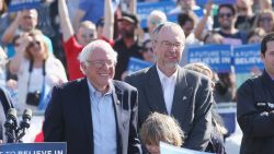 NEW YORK, NY - APRIL 17:  Jane Sanders (2nd L), Democratic presidential candidate U.S Senator, Bernie Sanders (C), Levi Sanders (2nd R) and David Driscoll (R) attend, "A Future To Believe in GOTV" rally concert at Prospect Park on April 17, 2016 in New York City.  (Photo by Mireya Acierto/FilmMagic)