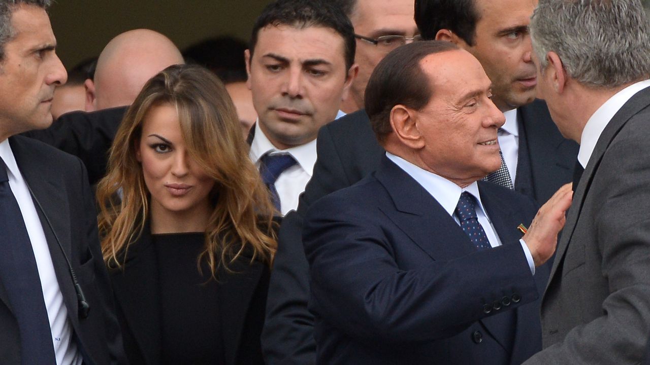 Berlusconi pictured with girlfriend Francesca Pascale (L) in 2013.