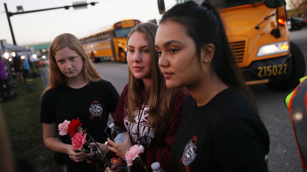 Marjory Stoneman Douglas students return to school two weeks after a mass shooting at the school.