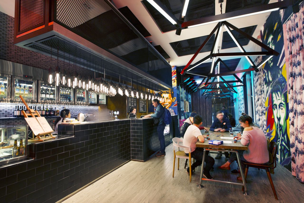Work meets pleasure at the ground-floor bar.