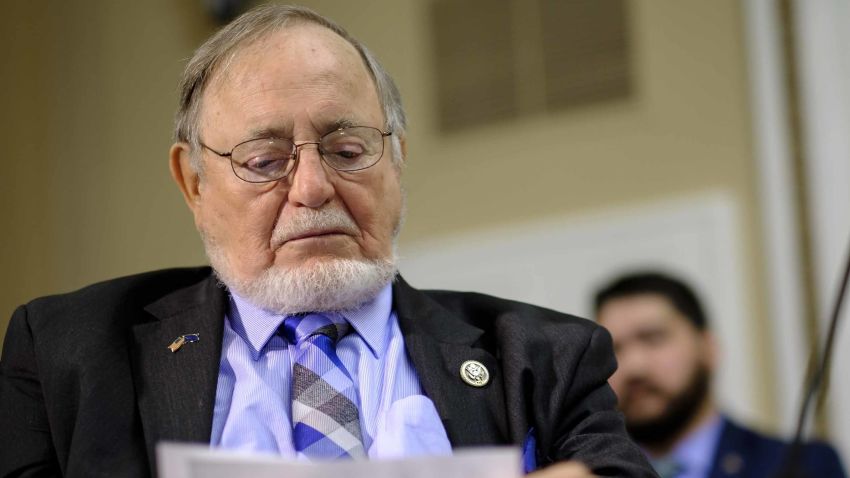 WASHINGTON, DC - JULY 12: Rep. Don Young (R-AK) reads over an amendment he plans to offer to the National Defense Authorization Act for approval so they can be debated on the floor of the House on July 12, 2017 in Washington, DC. (Photo by Pete Marovich/Getty Images)