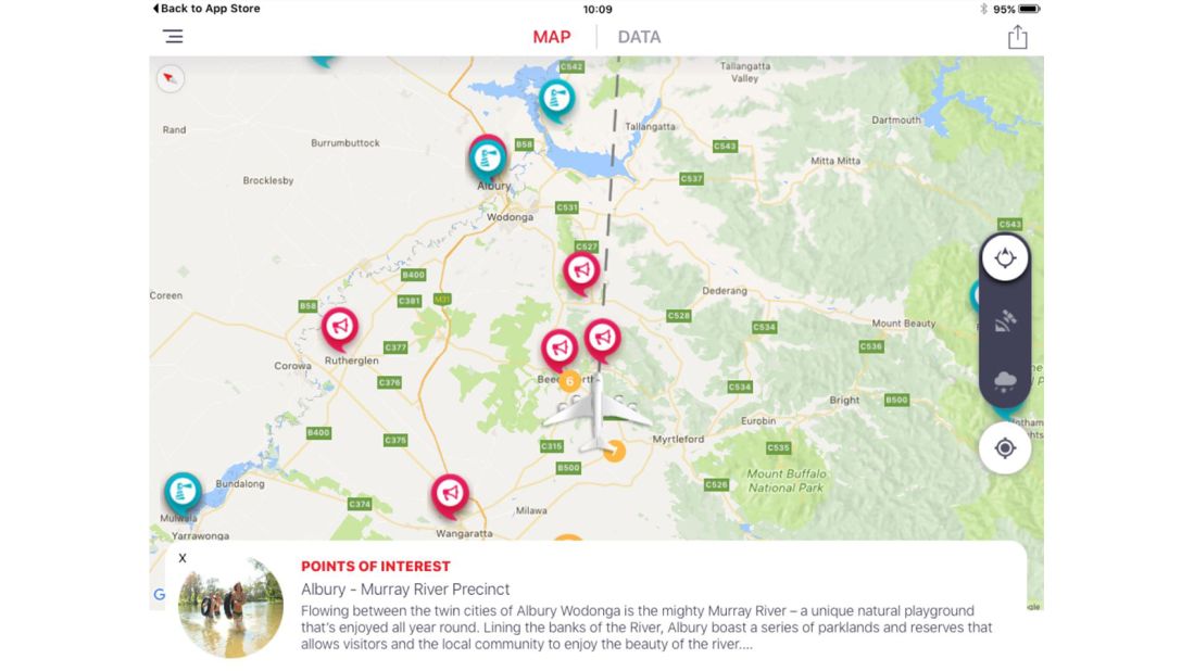 <strong>Live updates:</strong> The app highlights places of interest, tourist information and details about events going on in the area. "The whole ethos of the app, the whole philosophy behind it, is to help passengers re-engage with flying," says Smyth. 