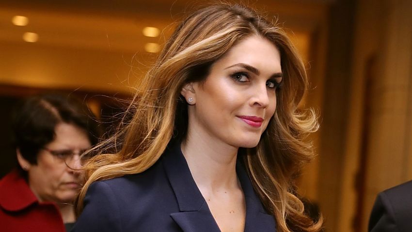 WASHINGTON, DC - FEBRUARY 27:  White House Communications Director and presidential advisor Hope Hicks (2nd L) arrives at the U.S. Capitol Visitors Center February 27, 2018 in Washington, DC. Hicks is scheduled to testify behind closed doors to the House Intelligence Committee in its ongoing investigation into Russia's interference in the 2016 election.  (Photo by Chip Somodevilla/Getty Images) *** BESTPIX **
