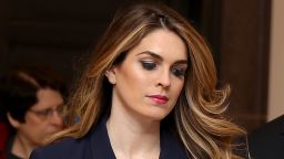 WASHINGTON, DC - FEBRUARY 27:  White House Communications Director and presidential advisor Hope Hicks (C) arrives at the U.S. Capitol Visitors Center February 27, 2018 in Washington, DC. Hicks is scheduled to testify behind closed doors to the House Intelligence Committee in its ongoing investigation into Russia's interference in the 2016 election.  (Photo by Chip Somodevilla/Getty Images)