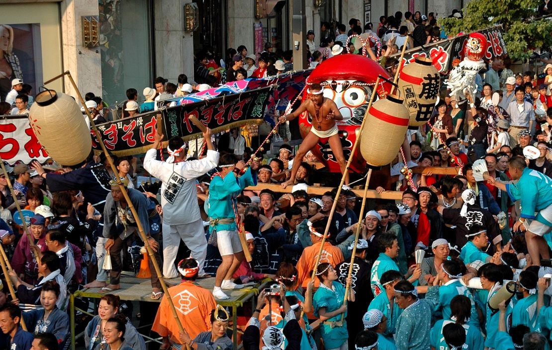 Daruma dolls play an important role in an annual summer festival held in Takasaki.