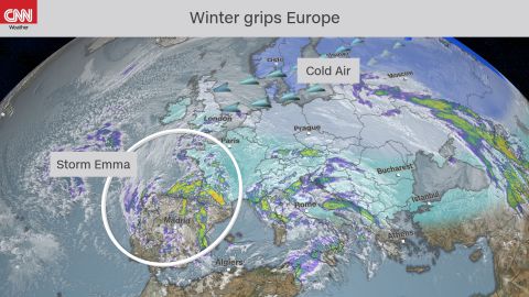 Europe cold snap map 0301