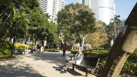 Hong Kong is greener than most cities, and almost all districts are members of the WHO global network of <a href="http://www.who.int/ageing/projects/age_friendly_cities/en/" target="_blank" target="_blank">age-friendly cities</a>, which encourages the creation of urban spaces supportive of older people. Pictured, Hong Kong Park in the center of the city.