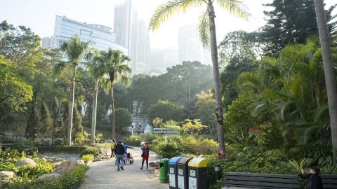 Hong Kong Park, located in the central region of Hong Kong.