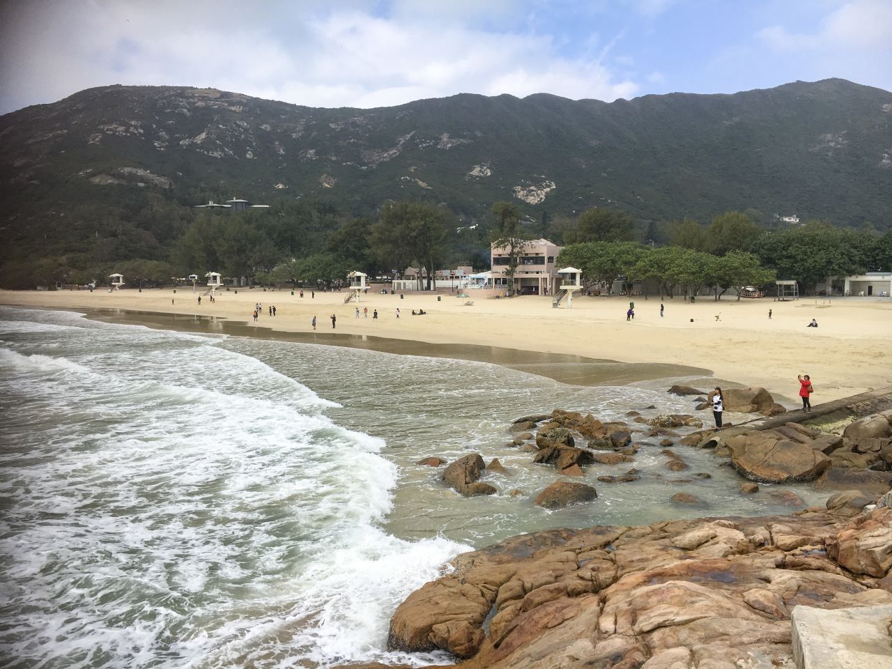 Within a short drive of the city center, there are mountains for hiking and beaches for swimming or surfing, providing locals with outdoor activities to keep fit. Pictured, Shek O beach in Hong Kong.
