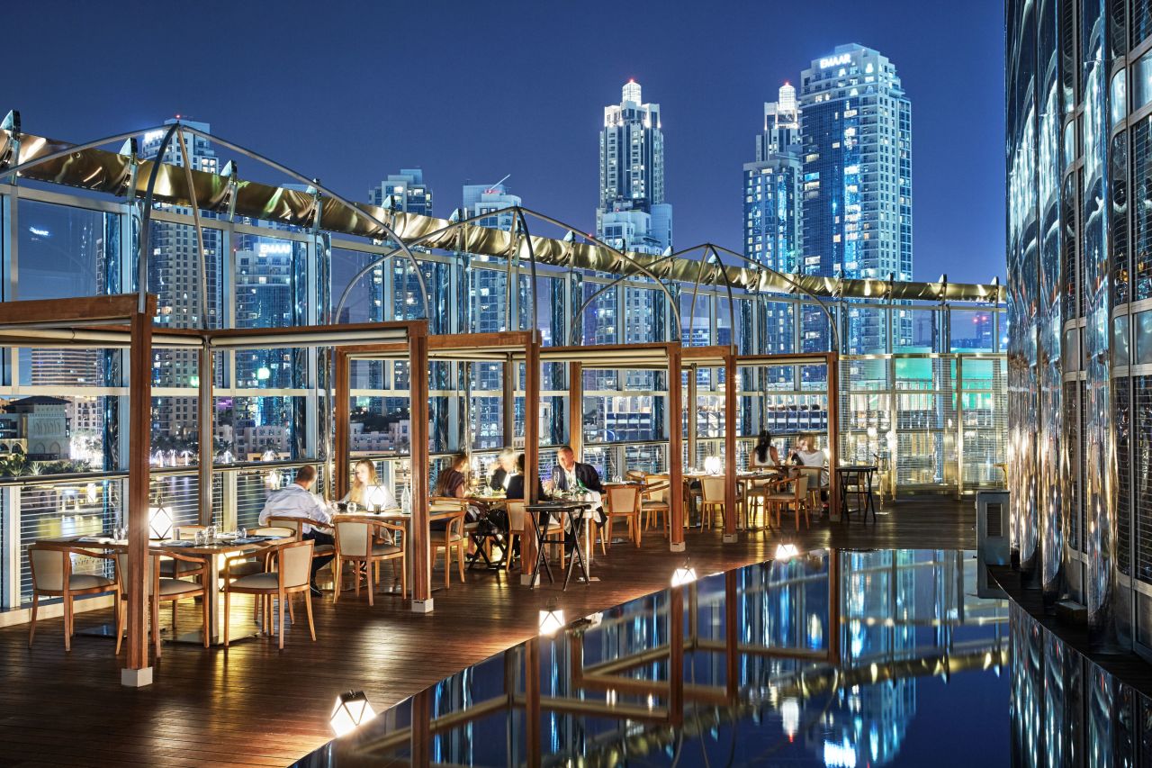 The Amal restaurant at the Armani Hotel offers stunnig views across the city. 