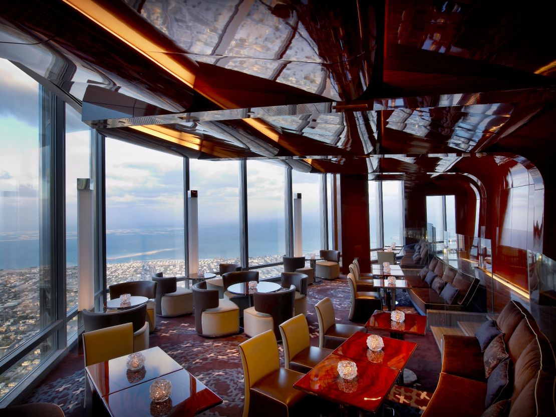 At 442 meters above ground level, Atmosphere is the world's highest restaurant. 