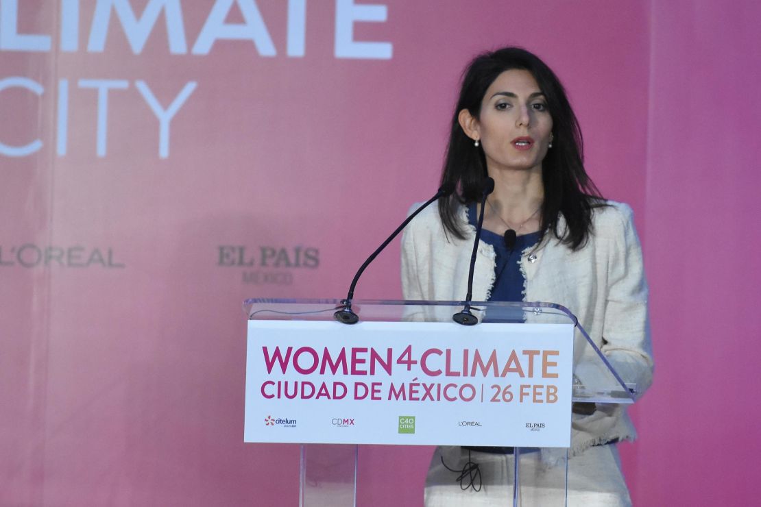 Virginia Raggi was criticized for being in Mexico during this week's storm.  