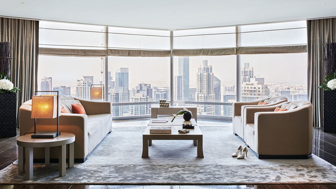 Rooms are sumptuous at the Armani Hotel.