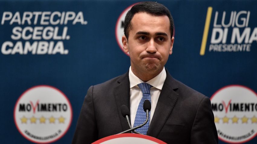Leader of the anti-establishment Five Star Movement (M5S), Luigi Di Maio delivers a speech during the presentation of the movement's parliamentary candidates for the upcoming March general elections, on January 29, 2018 in Rome.  / AFP PHOTO / Tiziana FABI        (Photo credit should read TIZIANA FABI/AFP/Getty Images)