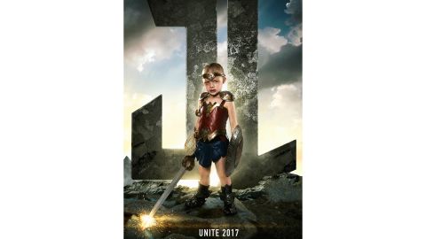Four-year-old Sophie is featured as Wonder Woman in honor of her courageous fight against cancer.