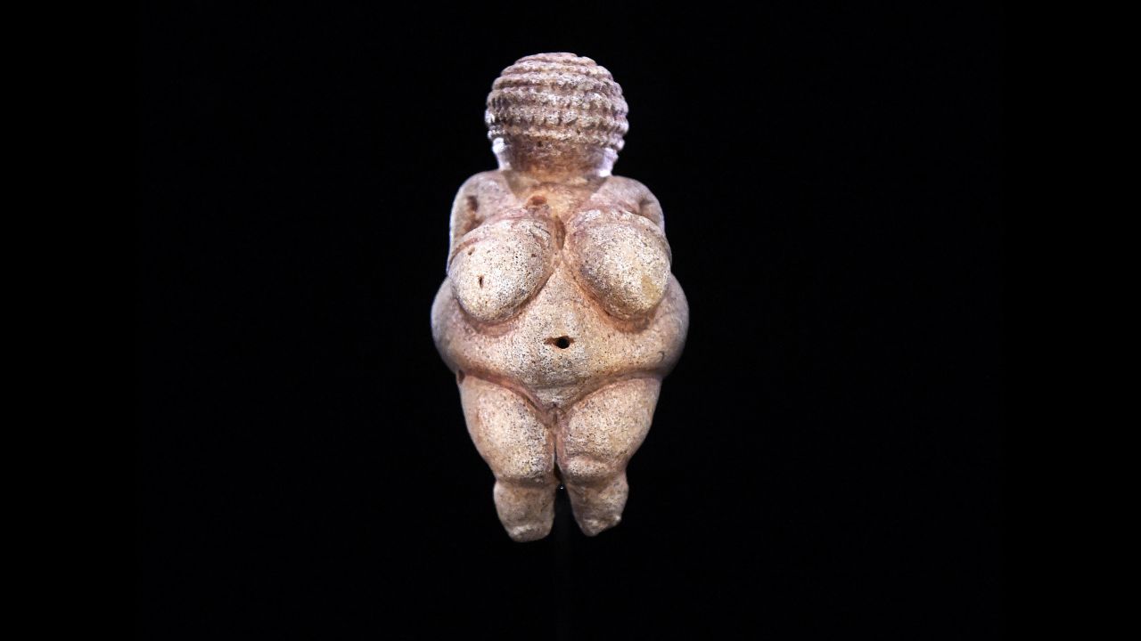 The "Venus of Willendorf" figurine dates to about 25,000 BC and is considered a masterpiece of the Paleolithic era. Some historians point to the 4-inch statuette as a representation of idealized female beauty at the time.