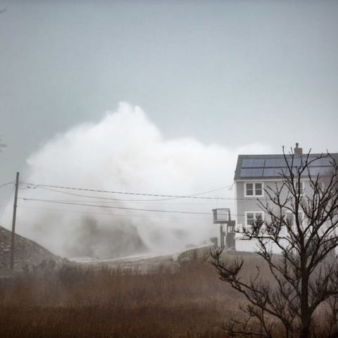 The storm brings high waves and flooding to Scituate, a coastal Massachusetts town between Boston and Plymouth.
