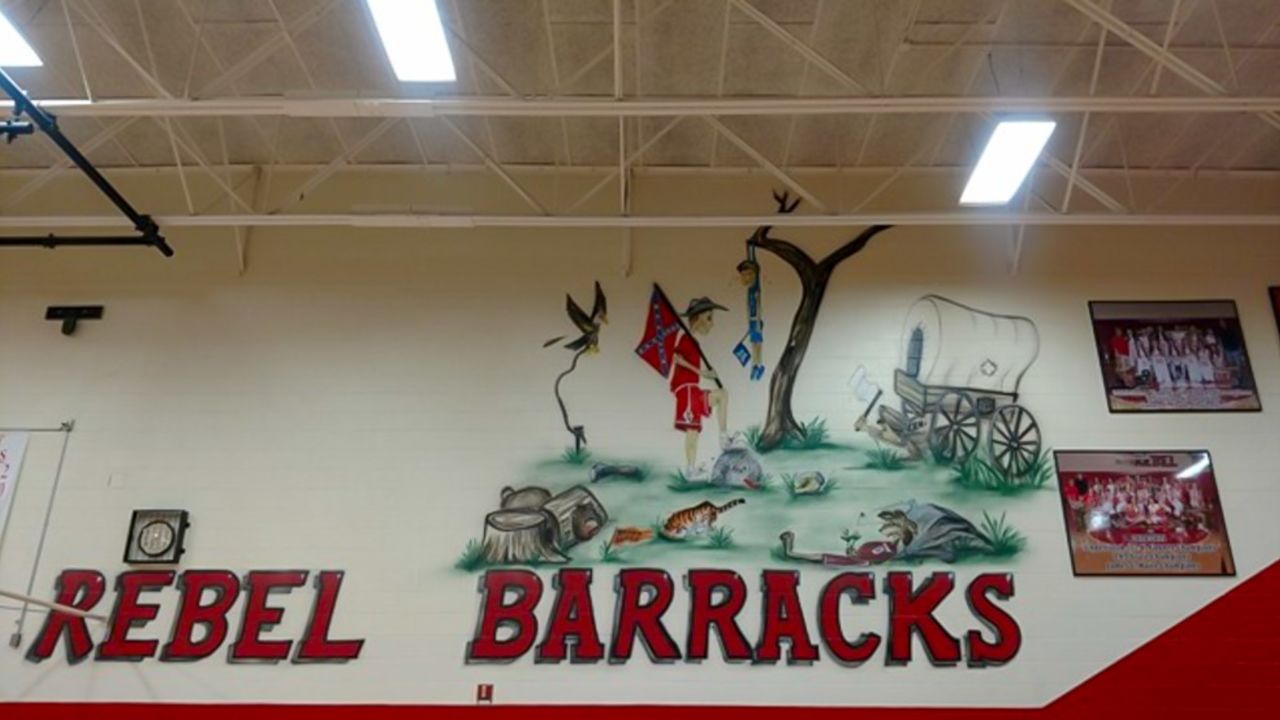 This mural has been removed from the South Cumberland Elementary School in Tennessee.