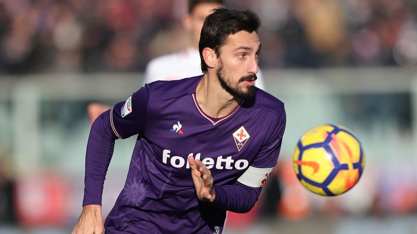 Davide Astori, pictured in December during a match against Genoa in Florence, Italy.