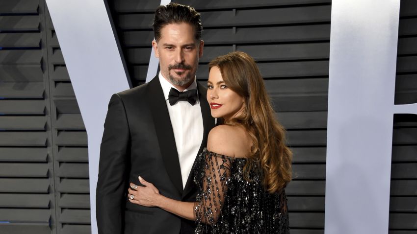 Joe Manganiello, left, and Sofia Vergara arrive at the Vanity Fair Oscar Party on Sunday, March 4, 2018, in Beverly Hills, Calif. (Photo by Evan Agostini/Invision/AP)