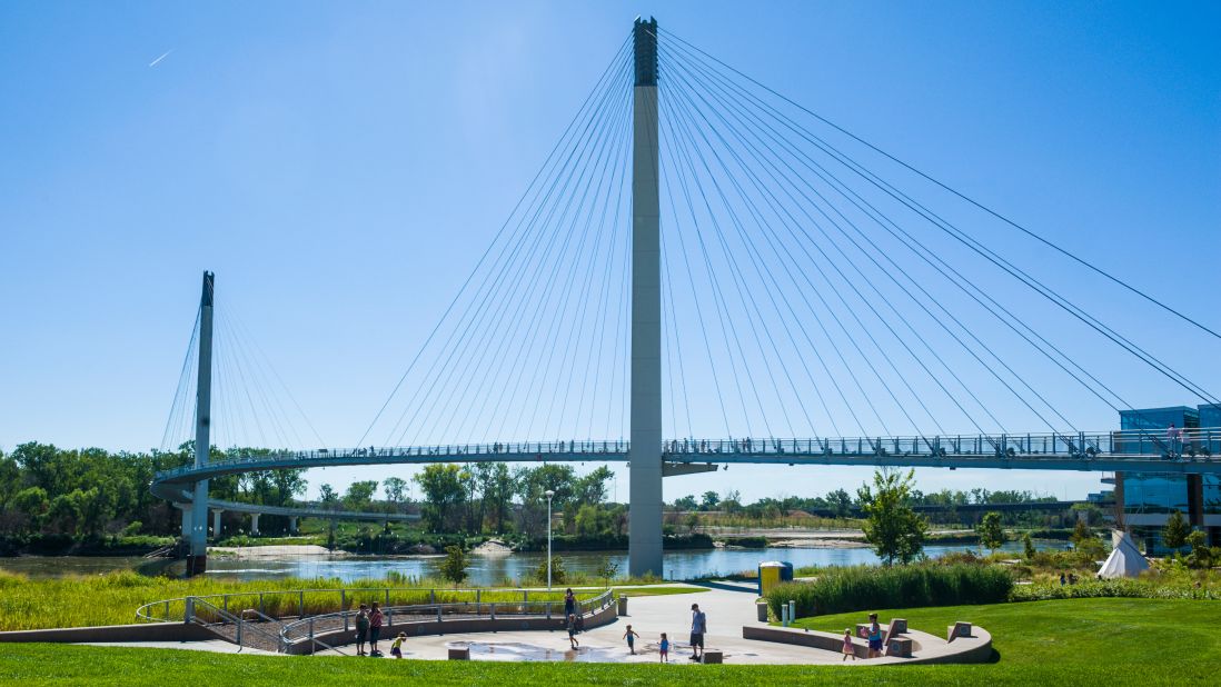 <strong>Omaha, Nebraska: </strong>The Bob Kerrey Pedestrian Bridge is more than a way to cross the Missouri River into Iowa. It's a gathering point for fun outdoor activities in Omaha.