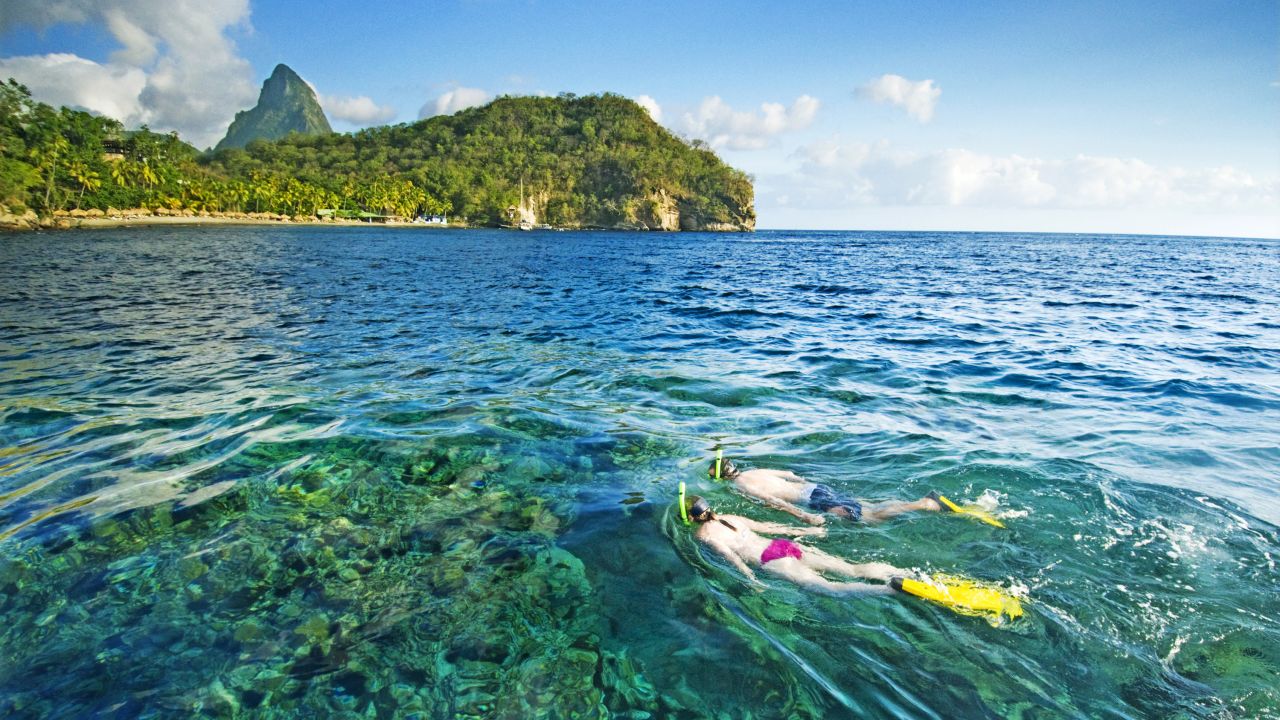 <strong>Saint Lucia:</strong> For dazzling beauty both below and above sea level, the village of Soufrière is hard to beat. Just offshore from Anse Chastanet Resort, there's a coral reef teeming with fish.<br />