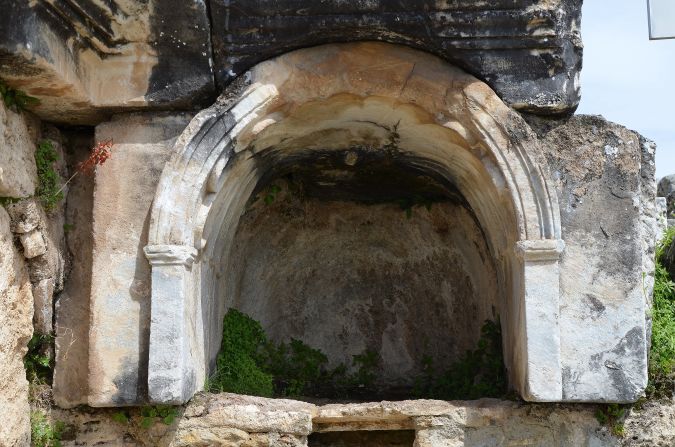 These are the present-day remains of the Plutonium, in Hierapolis. In ancient times it was believed to be the gateway to the underworld as animals, led into the cave by Roman priests, would die of asphyxiation. The phenomenom continues today, as small birds and beetles have been found dead at the same site. 