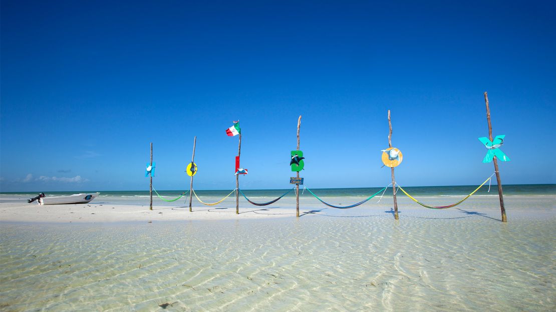 In case you forgot how to spell Holbox, these letters along the beach should help.