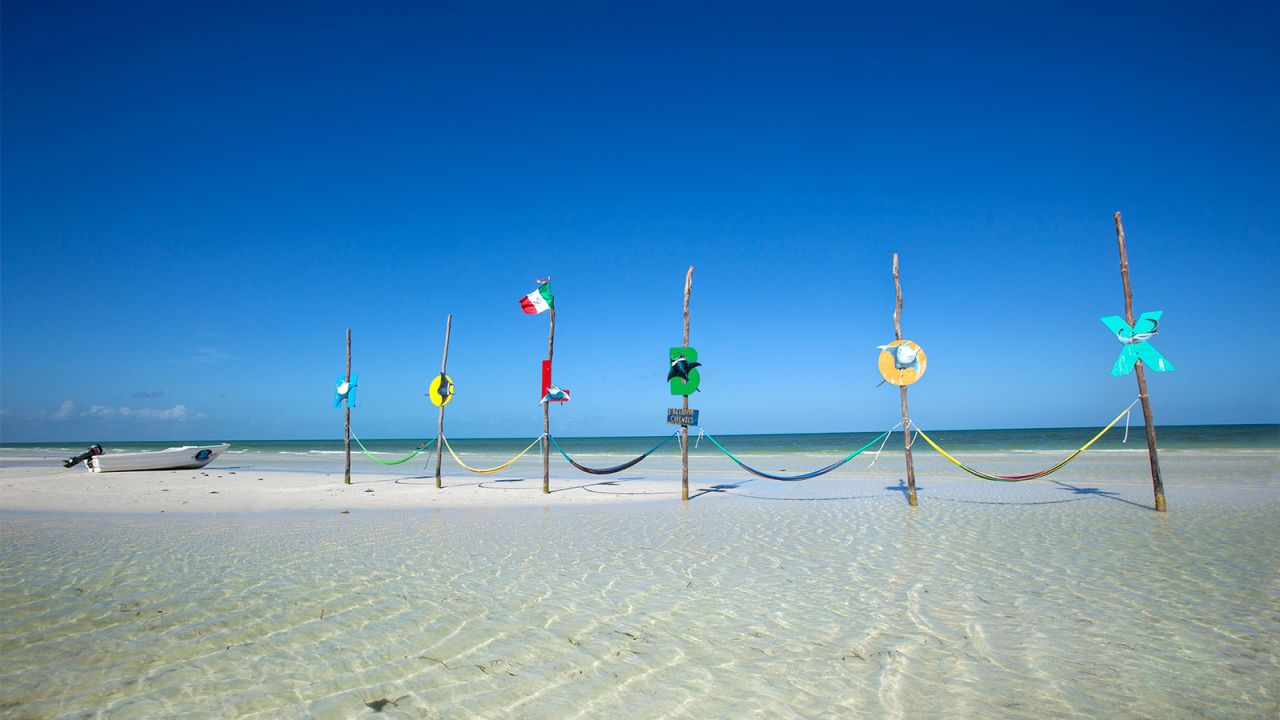 In case you forgot how to spell Holbox, these letters along the beach should help.