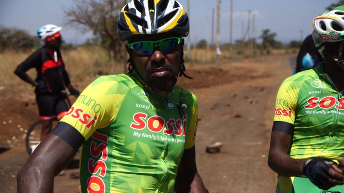 Kinjah, who is considered locally as the "Father of Kenyan Cycling." The Kenyan team was founded in 2009. They undertake grueling training regimes at high altitude in the Rift Valley.  