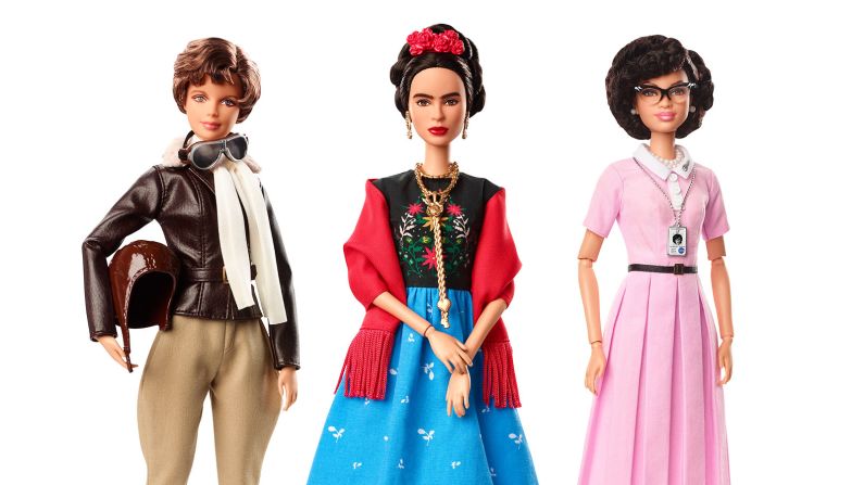 Just ahead of International Women's Day last year, Barbie introduced a batch of new dolls <a href="index.php?page=&url=https%3A%2F%2Fwww.cnn.com%2F2018%2F03%2F06%2Fus%2Fbarbie-dolls-inspiring-women-trnd%2Findex.html" target="_blank">based on real-life figures.</a> From left are Amelia Earhart, Frida Kahlo and Katherine Johnson.