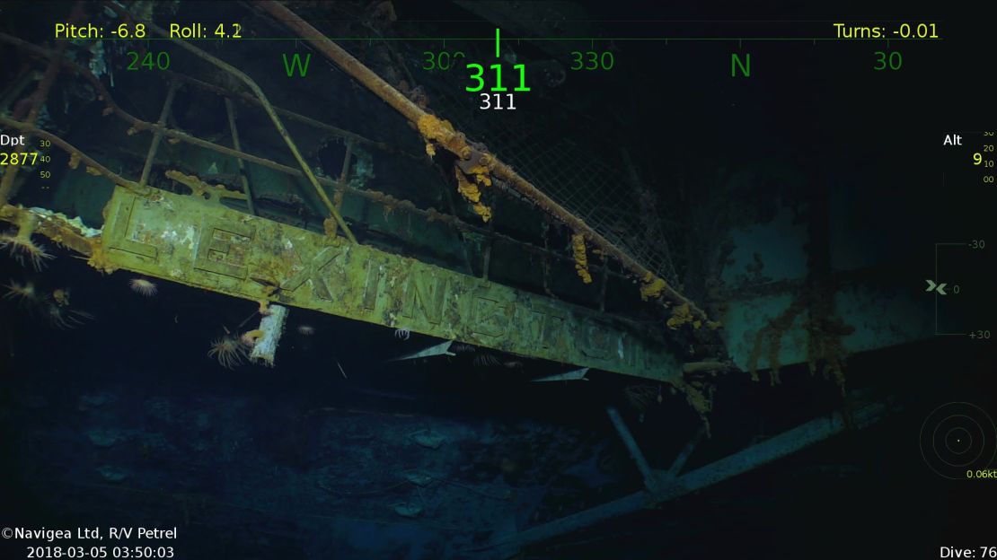 Underwater images of the wreckage are courtesy of Paul G Allen