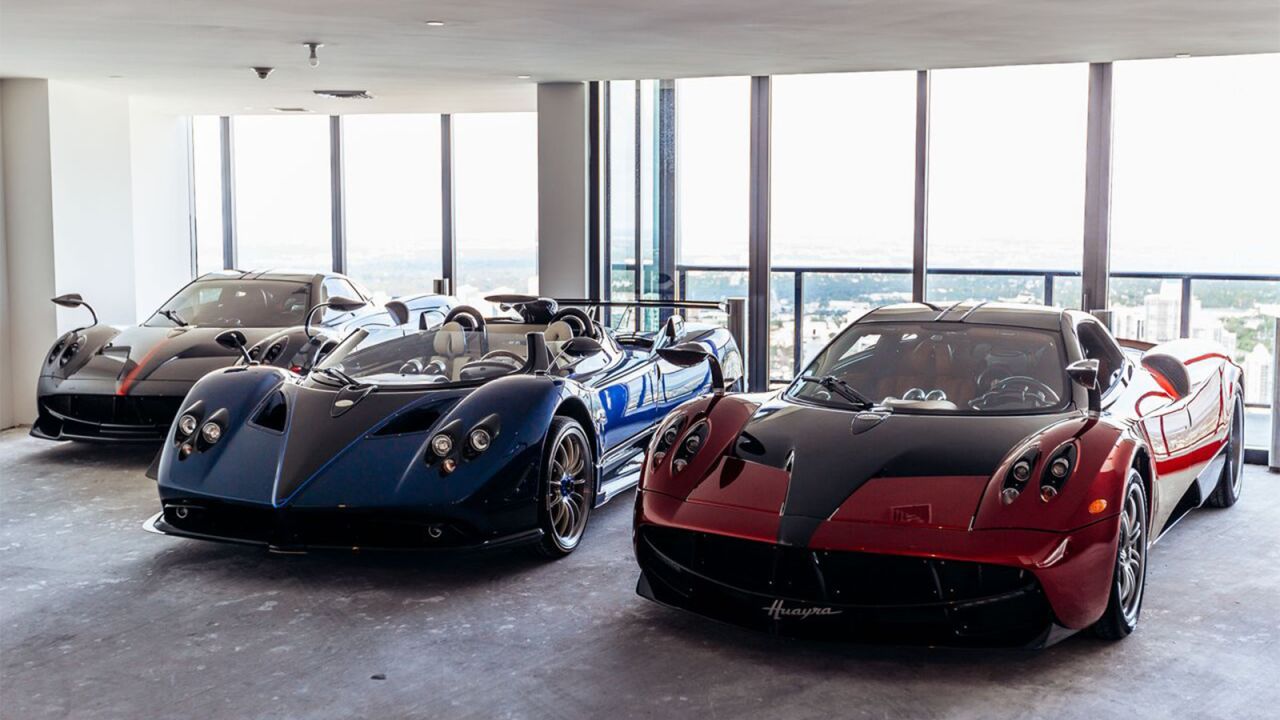 Cars inside the penthouse.