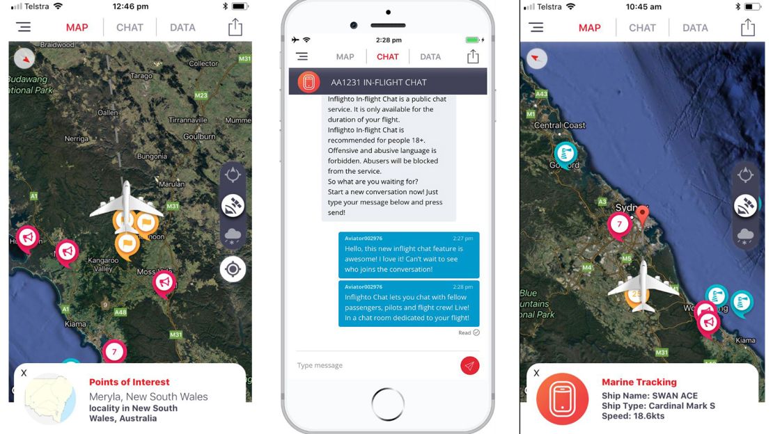 Inflighto allows you track places of interest you're flying over.