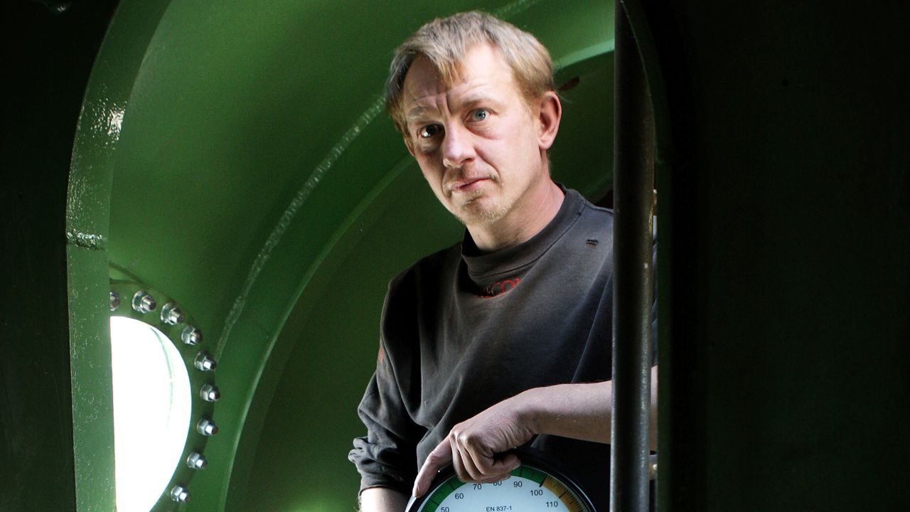 Madsen pictured inside his submarine in April 2008. 